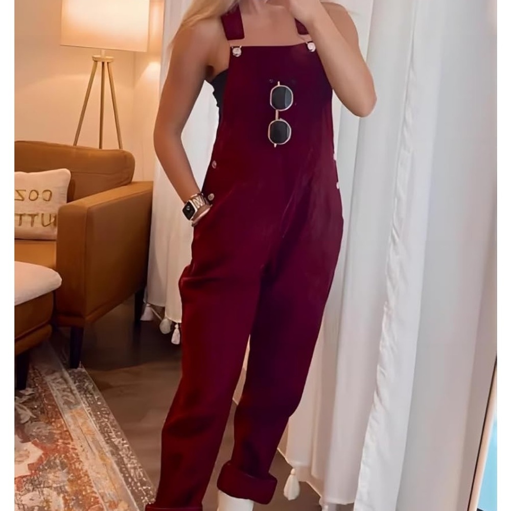 Stylish Burgundy Overalls
